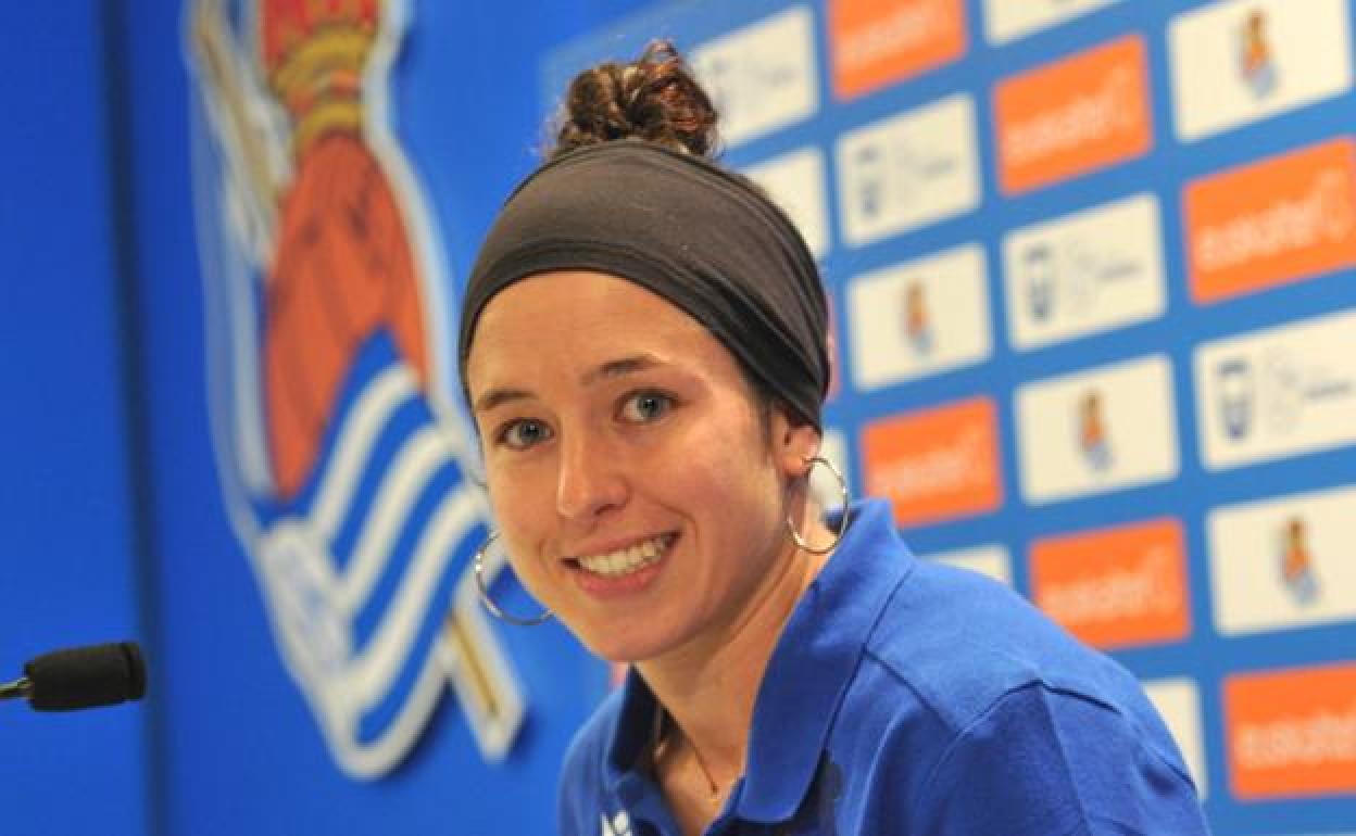 Itxaso Uriarte, durante la rueda de prensa. 