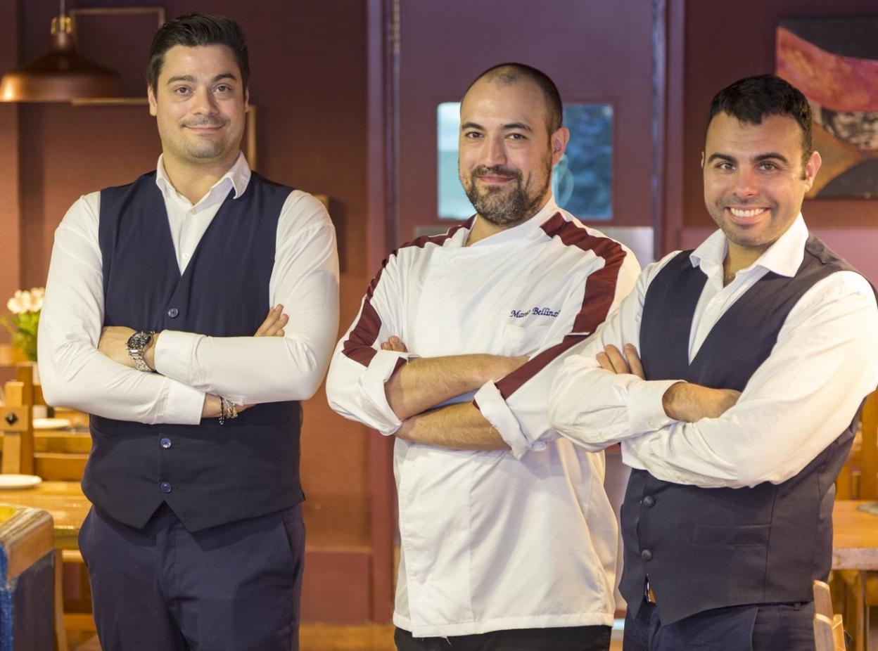 Nicola Virdis, Giuseppe Di Matteo y Marco Bellinzis son los responsables de la trattoria Civico 14. 