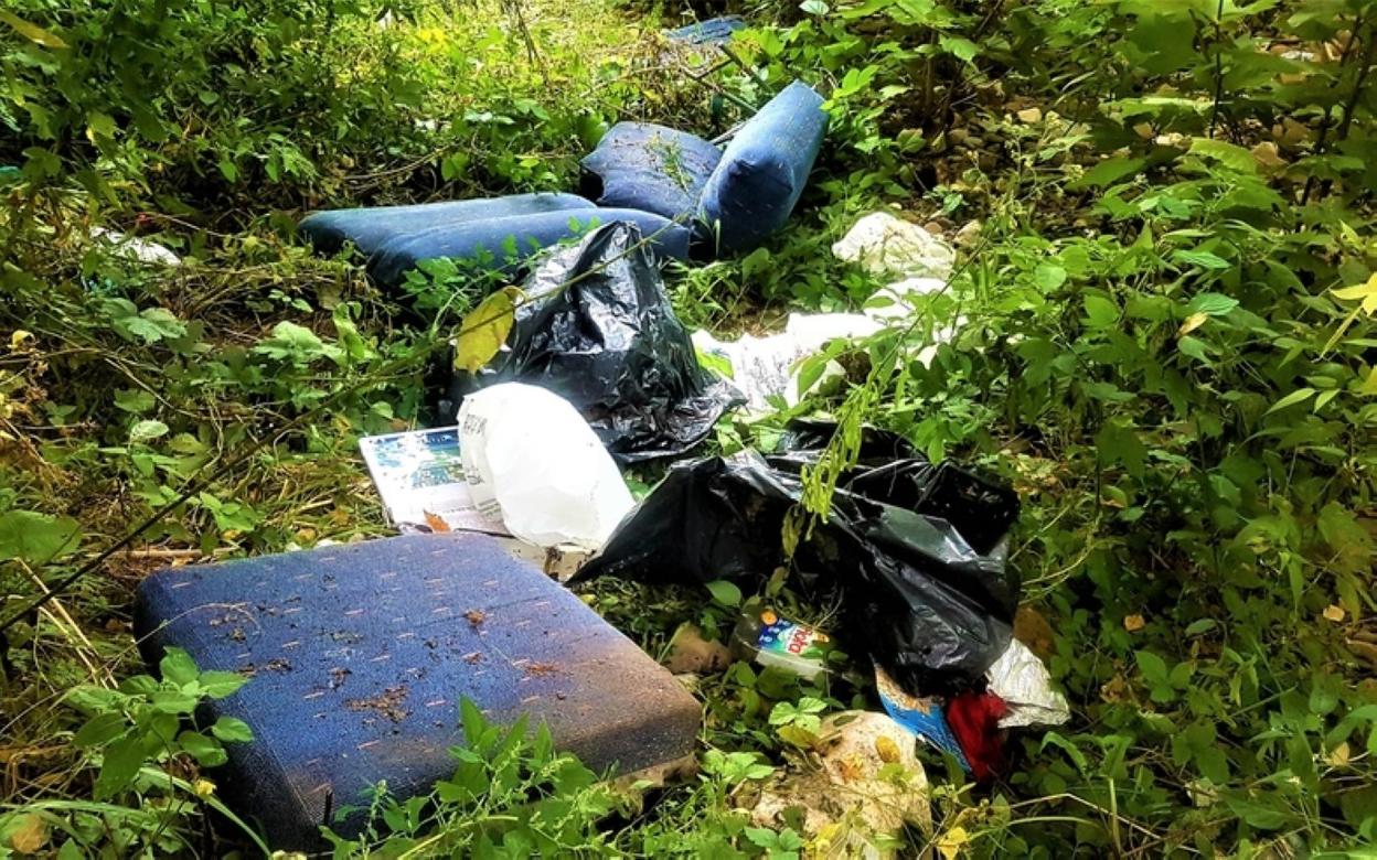 Una zona del río Oria a su paso por la calle J. M. Arana. 