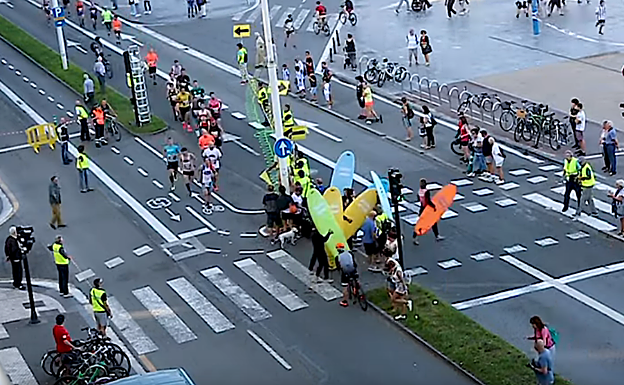 La organización probó durante el Cross Tres Playas los by-pass que quiere utilizar durante la Behobia - San Sebastián. 