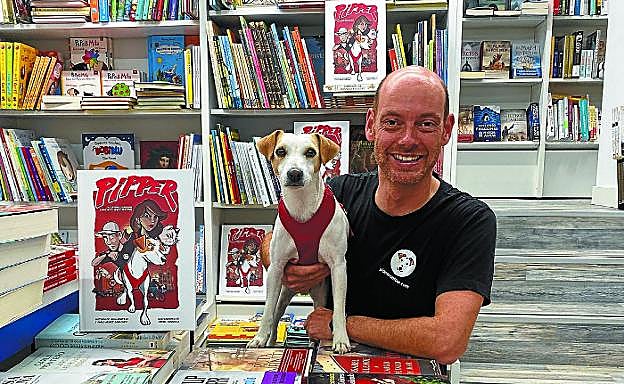 Pipper, Pablo Muñoz Gabilondo y el cómic, en la librería Zubieta de San Sebastián. 