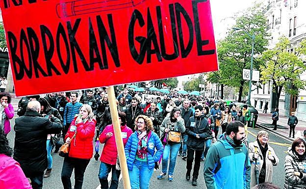 La manifestación de hoy de los profesores amenaza con otro gran colapso en Bilbao