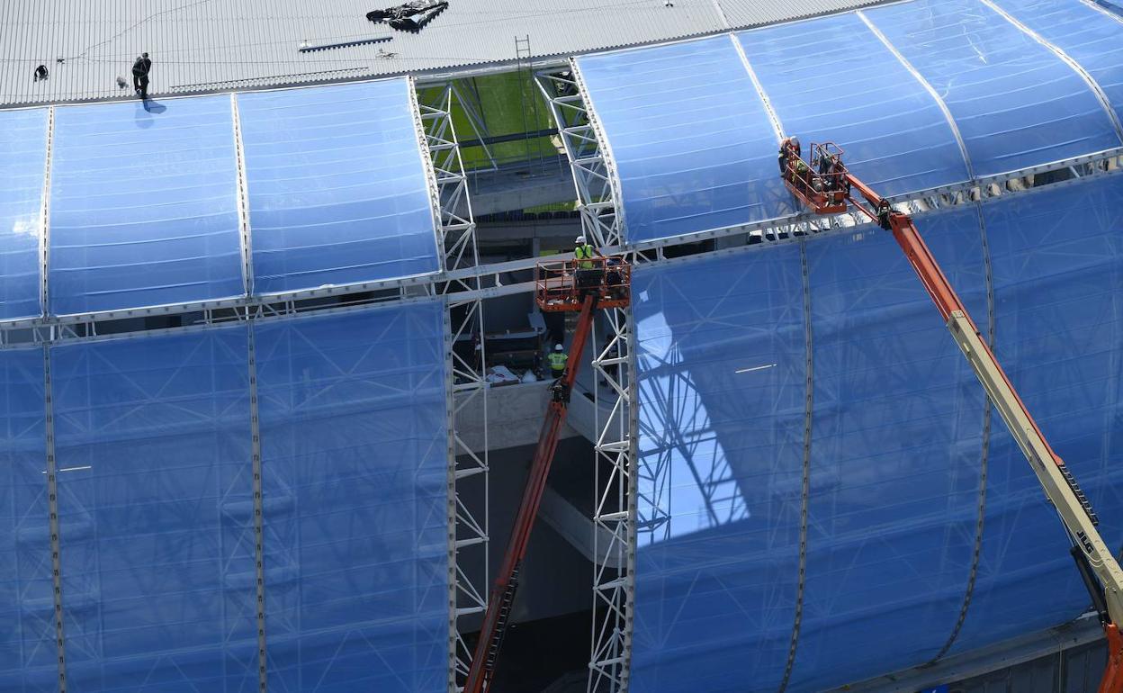 Las obras en el estadio de Anoeta continúan. 