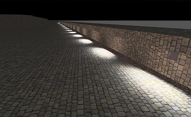 Se colocarán unas luces bajo el pretil únicamente para señalar el paso, sin intervención ambiental.