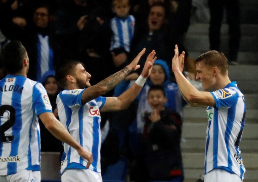 La Real Sociedad vence 4-1 al Eibar en el Reale Arena. 