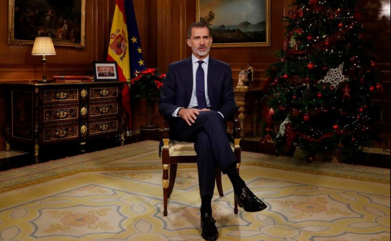 El Rey pronuncia el tradicional mensaje de Navidad.