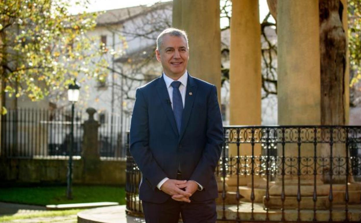 Iñigo Urkullu, durante el mensaje de fin de año en Gernika.
