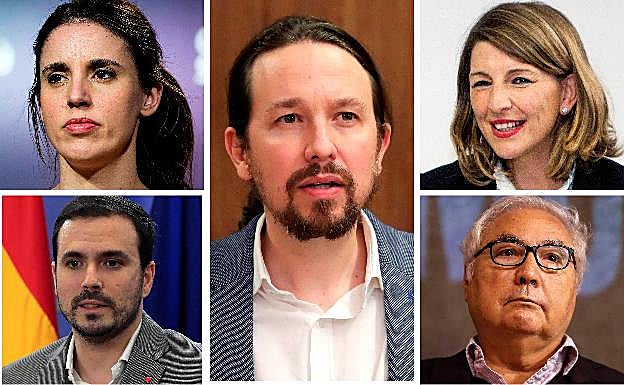 Iglesias, Montero, Garzón, Díaz y Castells, los ministros de Podemos