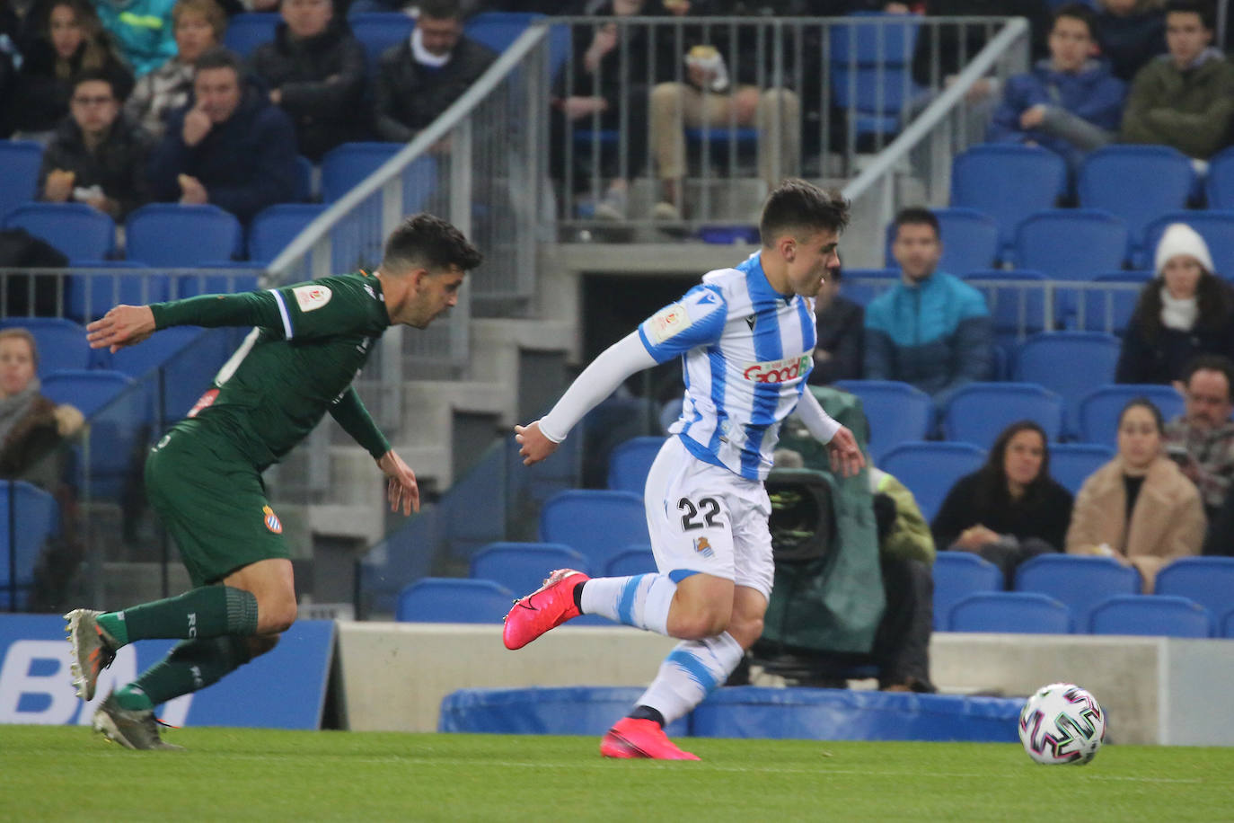 Buen ambiente en la eliminatoria copera que ha enfrentado a los realistas contra el Espanyol