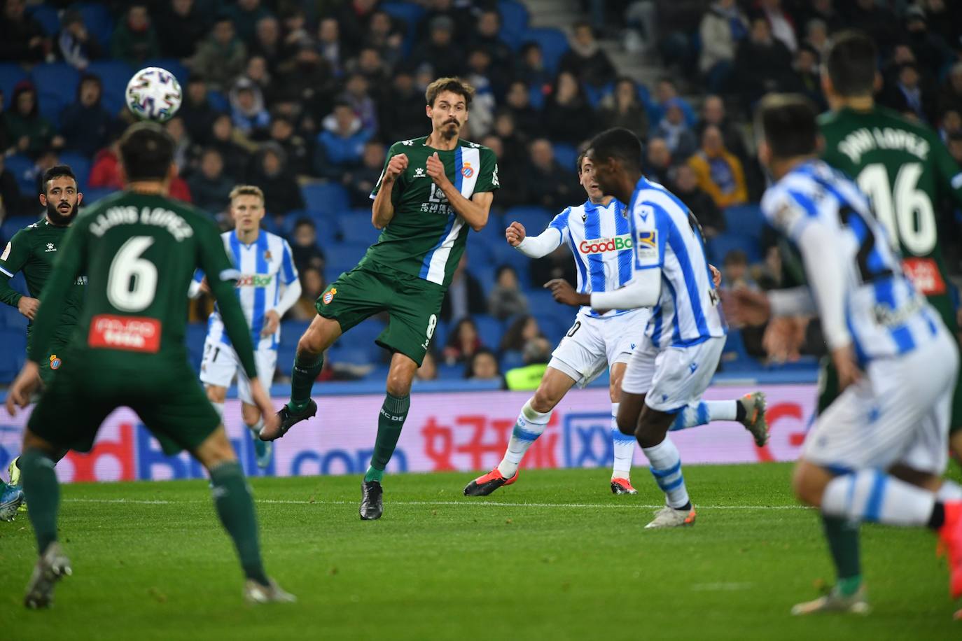 Buen ambiente en la eliminatoria copera que ha enfrentado a los realistas contra el Espanyol