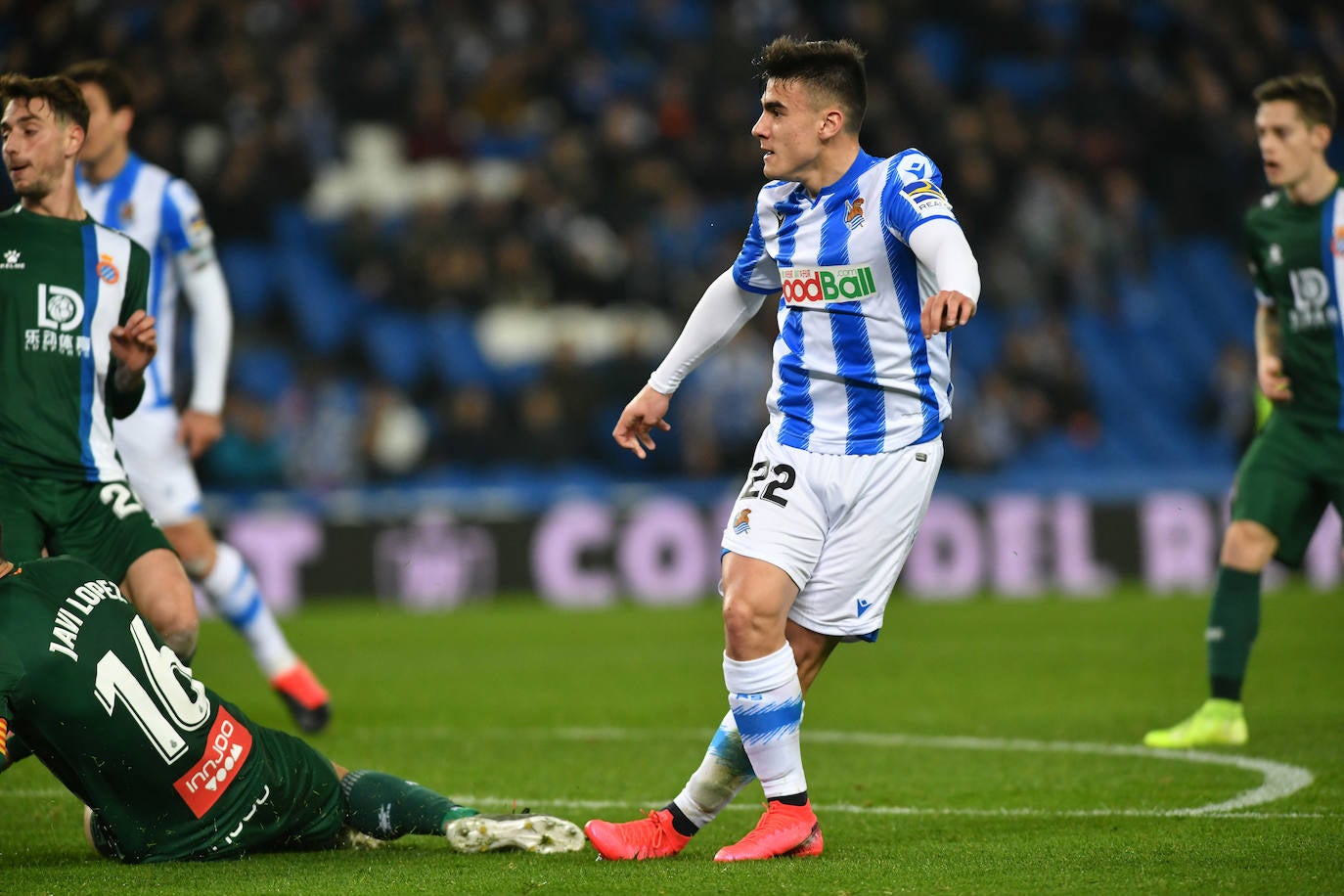 Buen ambiente en la eliminatoria copera que ha enfrentado a los realistas contra el Espanyol