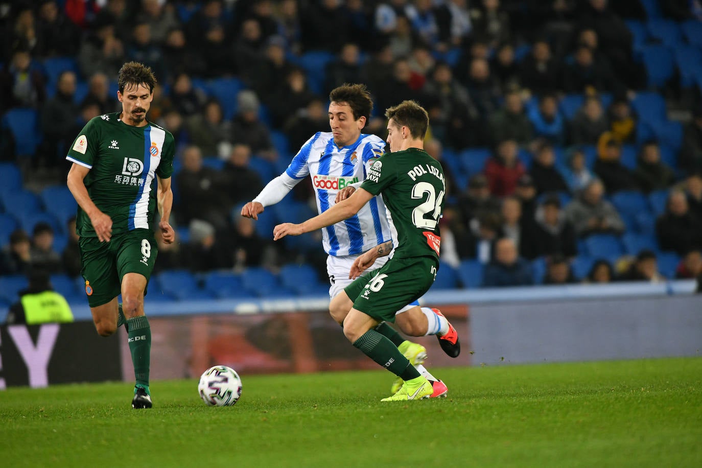 Buen ambiente en la eliminatoria copera que ha enfrentado a los realistas contra el Espanyol