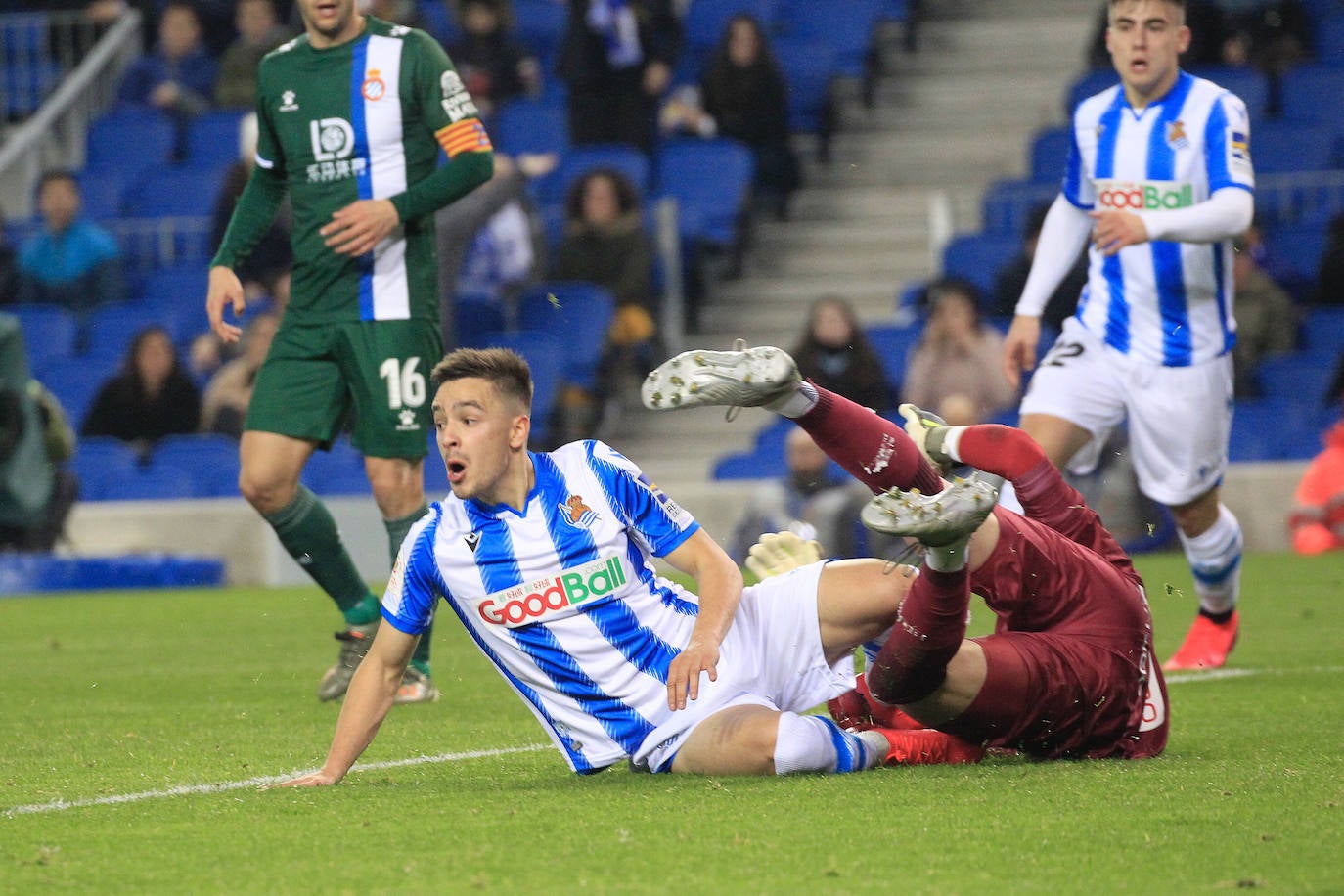 Buen ambiente en la eliminatoria copera que ha enfrentado a los realistas contra el Espanyol