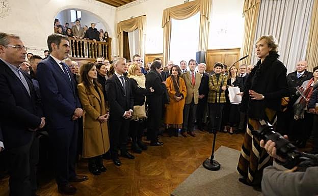 Ana Iribar, en la presentación de la exposición sobre Gregorio Ordóñez. 