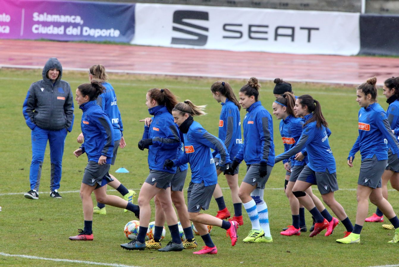 Las realistas han entrenado el día previo a la final quese jugará mañana a as 12.00 horas en El Helmántico contra el FC Barcelona