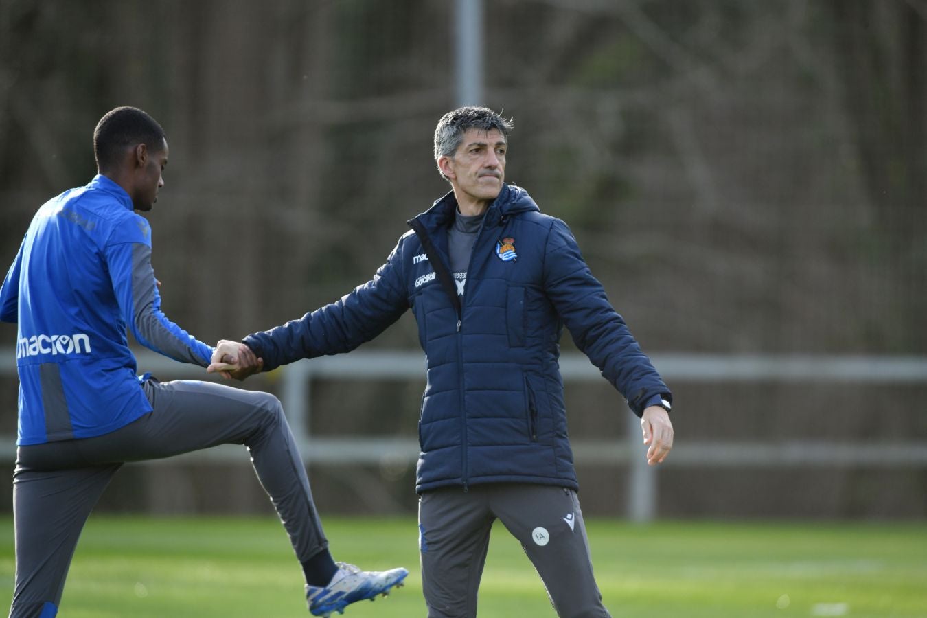 Imanol Alguacil ha dirigido la última sesión de la Real en Zubieta en víspera de recibir al Mirandés en el Reale Arena.