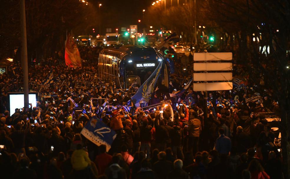 La Real, a por la Copa: Un recibimiento de gala