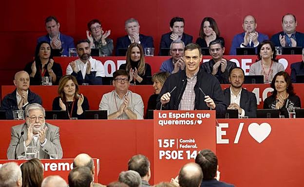 Pedro Sánchez, durante el Comité Federal del PSOE.