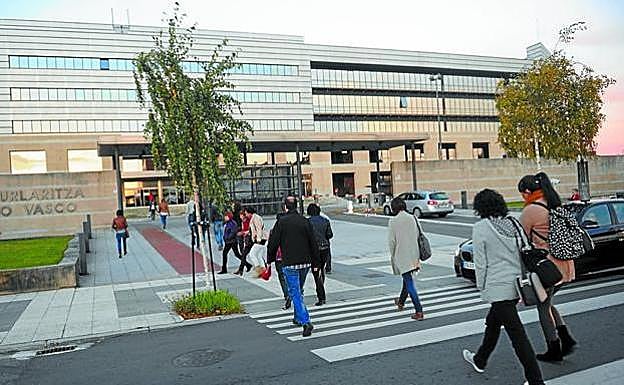 Funcionarios del Gobierno vasco entrando en las instalaciones de Lakua