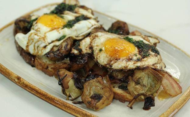 Receta de alcachofas con huevos de David de Jorge