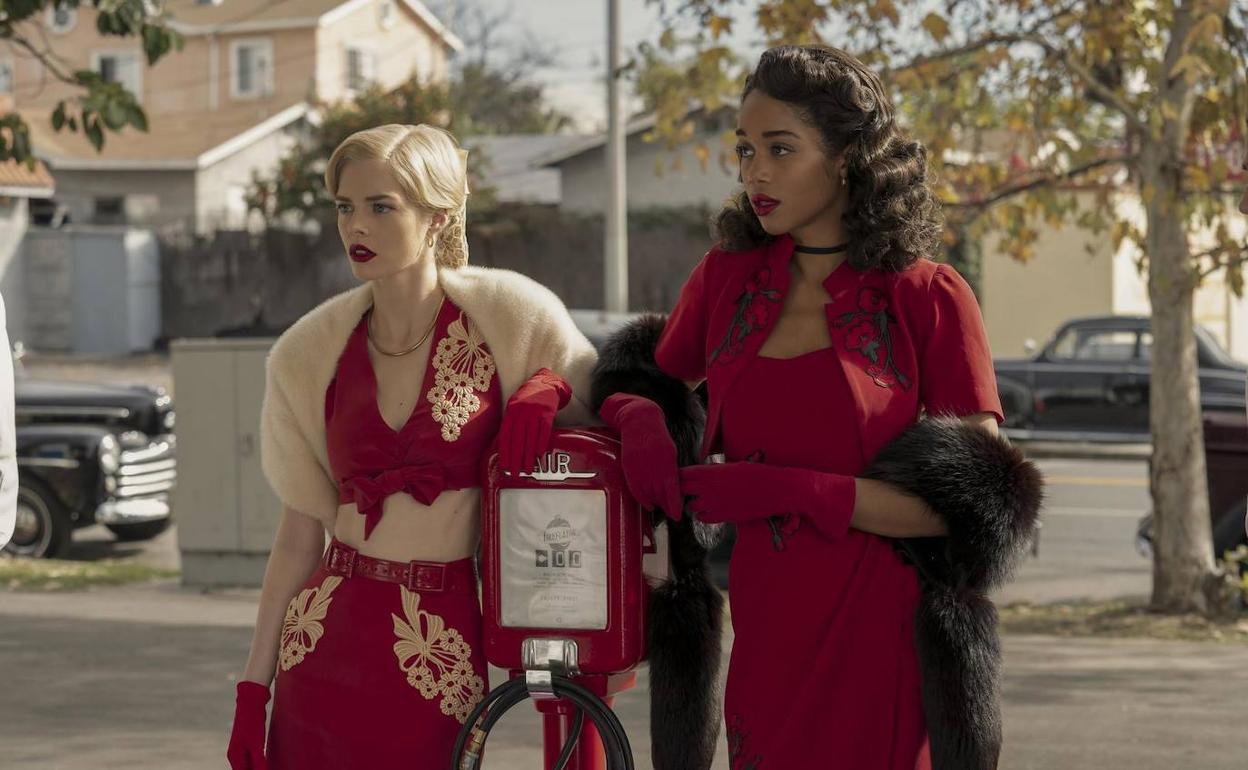 Samara Weaving y Laura Harrier, dos de las protagonistas de la serie 'Hollywood'. 
