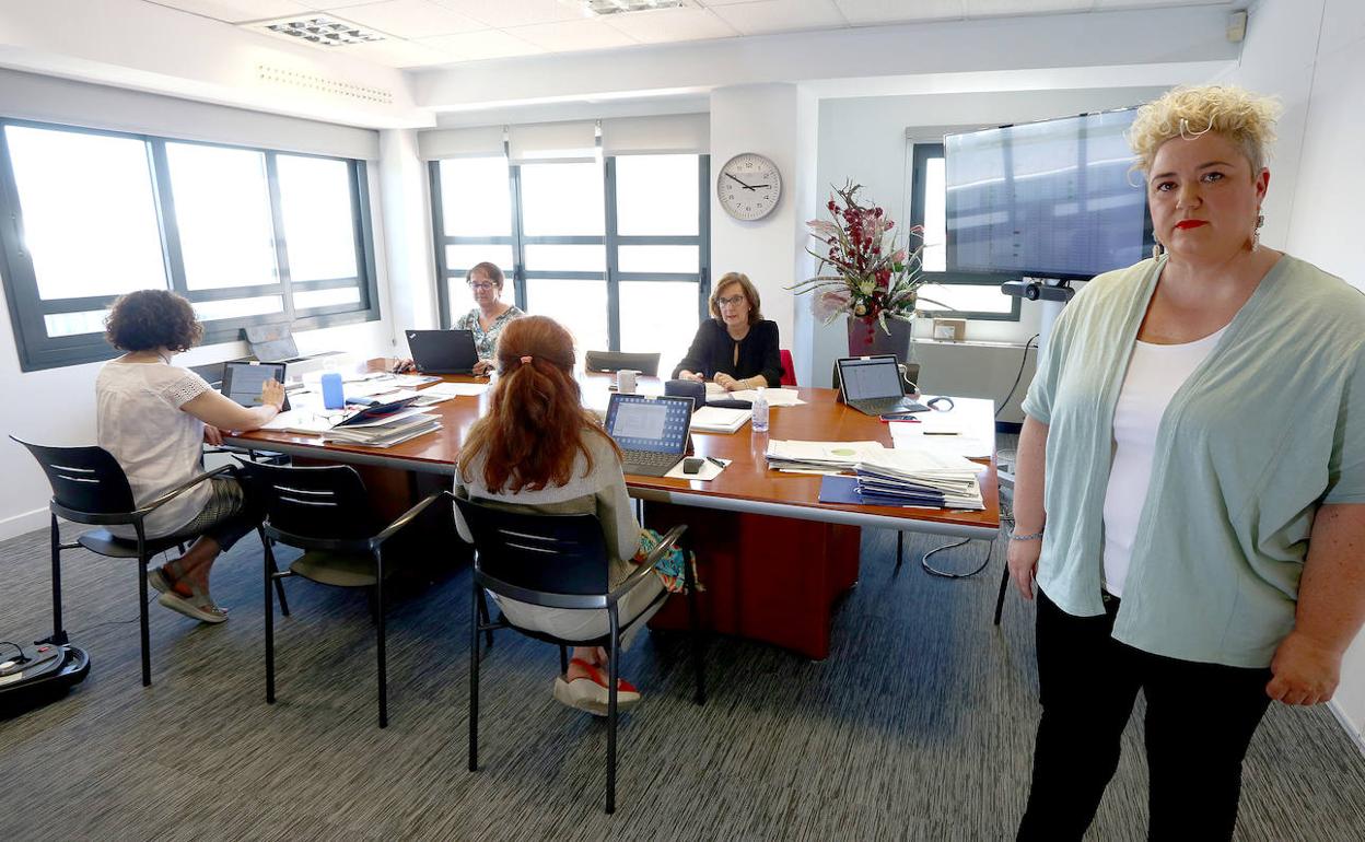 Peña, en la sala de trabajo del gabinete de crisis ante el Covid-19.