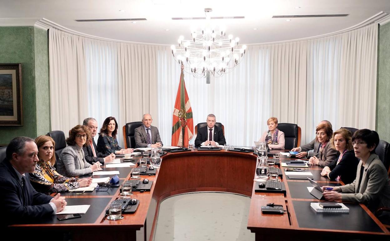 Raunión del actual Consejo de Gobierno del Gobierno Vasco.
