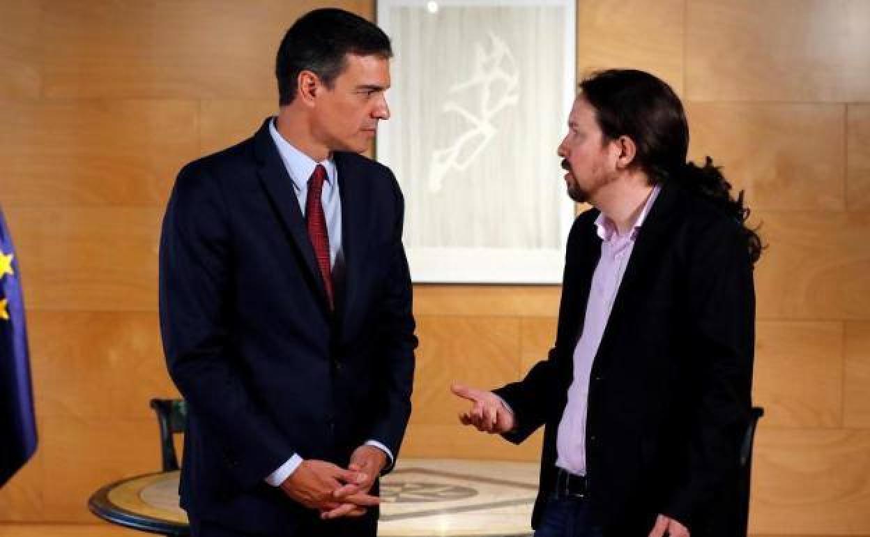 Pedro Sánchez y Pablo Iglesias. 