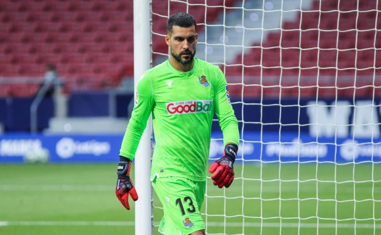 Moyá en un momento del partido. 