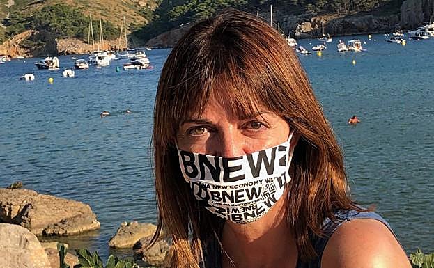 Idoia Mendia, en la única salida que ha llevado a cabo este verano en la Costa Brava. 