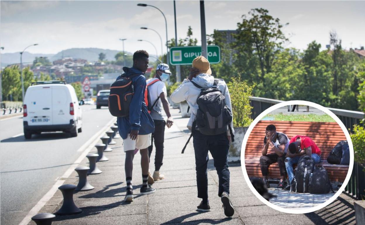 Migrantes en la muga. 