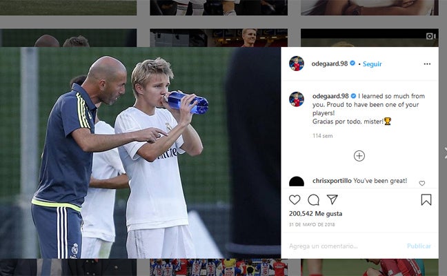 Foto subida por Martin Odegaard a su Instagram hace dos años. 