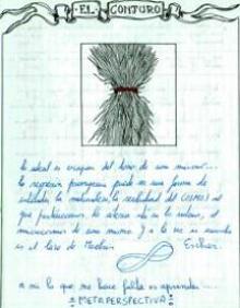 Imagen secundaria 2 - De puño y letra. El creador vasco eligió para su diario un cuaderno en DIN A 5 con tapa dura de color marrón y páginas cuadriculadas,ilustradas con bocetos rápidos que acompañan a breves anotaciones. A medida que avanza, el texto gana protagonismo. archivo juan carlos eguillor