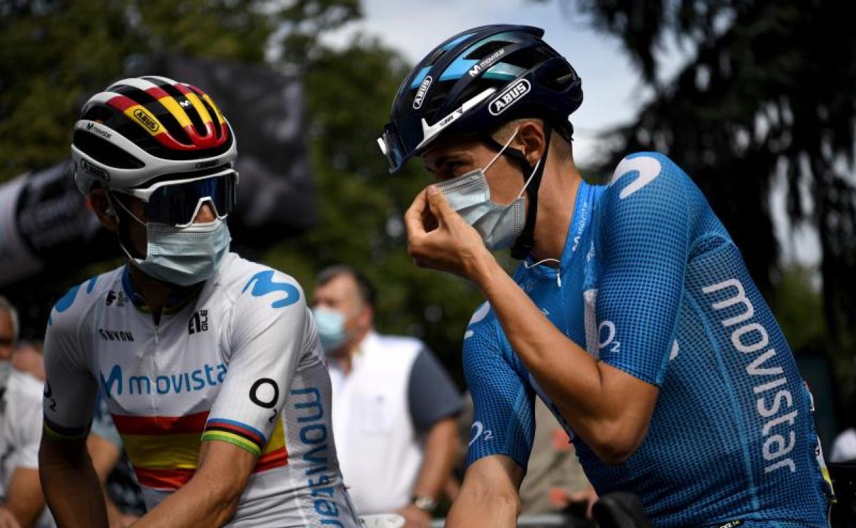 Alejandro Valverde y Enric Mas compitieron juntos la pasada semana en el Dauphiné.