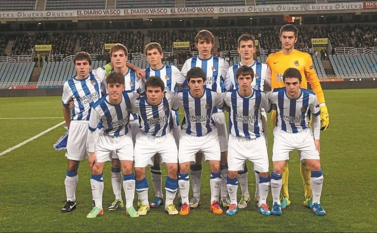 Odriozola, abajo a la izquierda, aquel 25 de febrero de 2014.