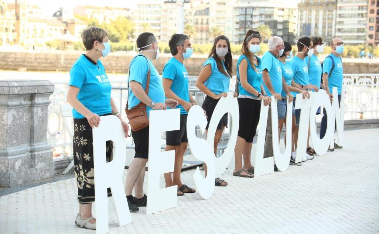 El acto de Sare este lunes en Donostia.