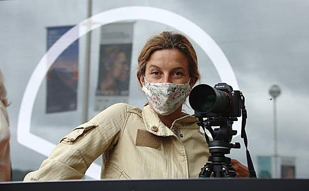 Marieta durante la espera en el hotel María Cristina. 