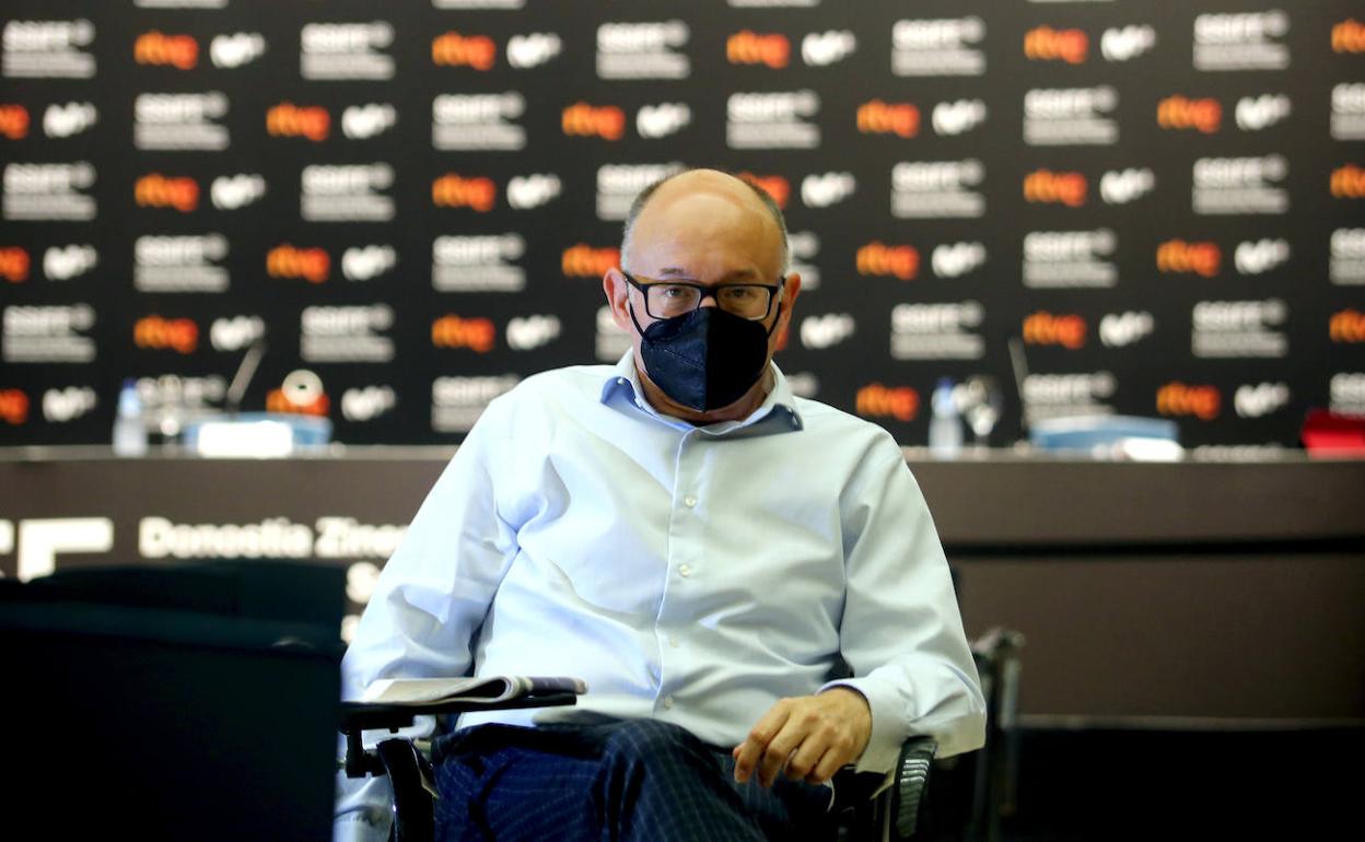 José Luis Rebordinos, ayer en la sala reservada para las ruedas de prensa del Kursaal. 