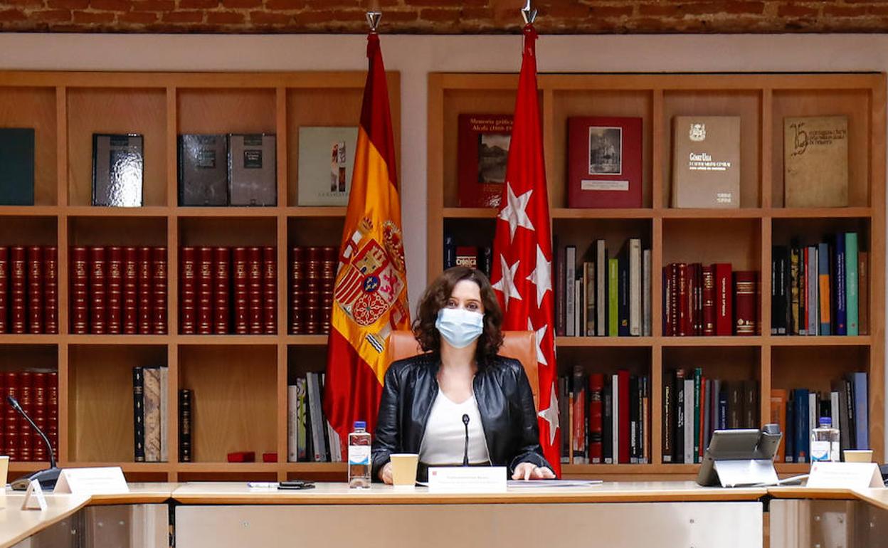 Isabel Díaz Ayuso, presidenta de la Comunidad de Madrid, durante un acto este miércoles. 