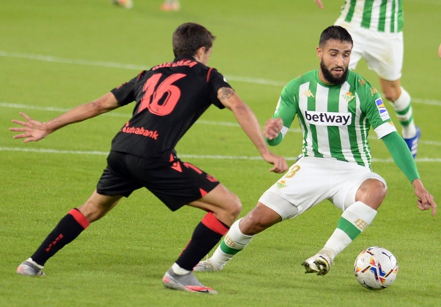 La Real se ha ido al descanso con ventaja en el marcador gracias al gol de Portu en el minuto 43