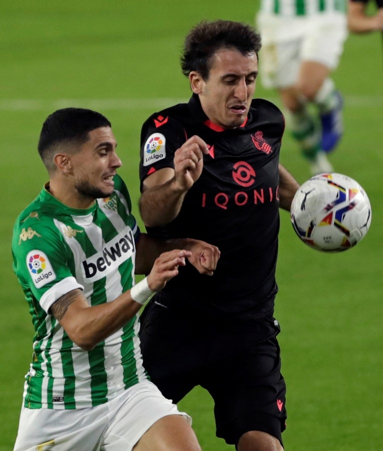 La Real se ha ido al descanso con ventaja en el marcador gracias al gol de Portu en el minuto 43