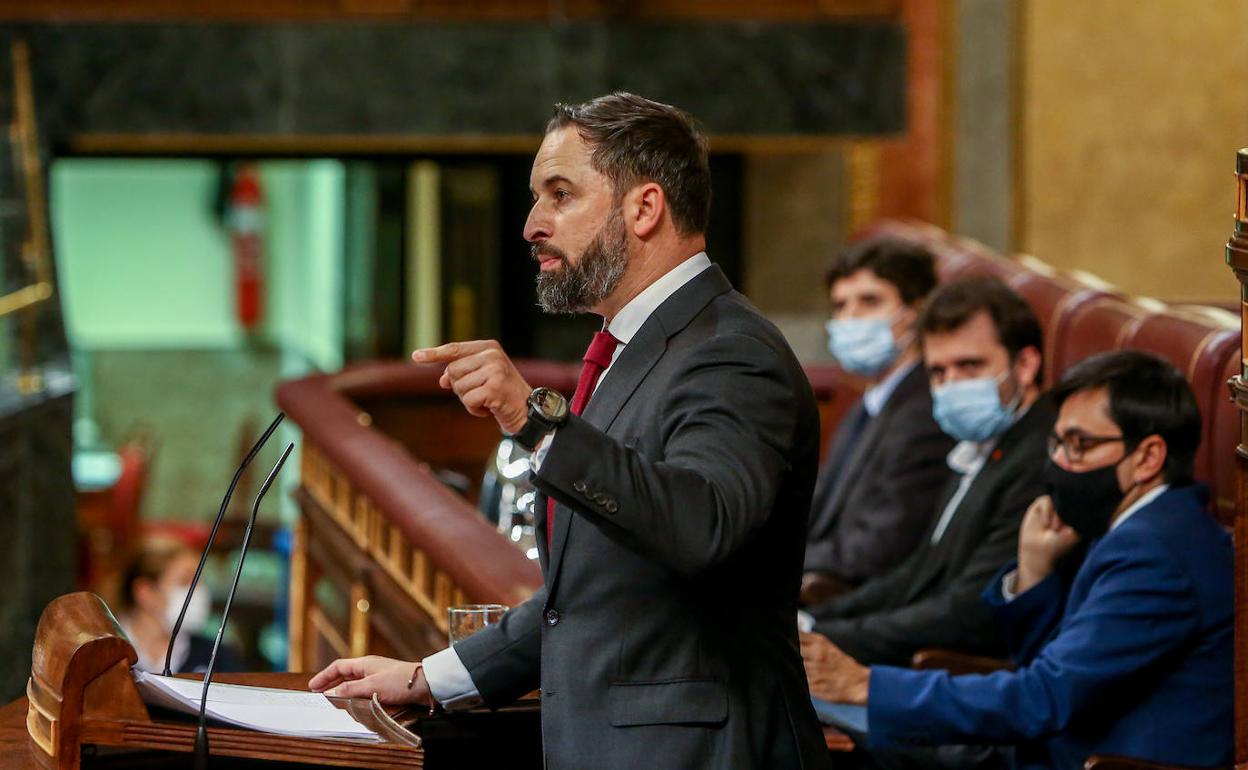 Santiago Abascal, en una de sus intervenciones durante el debate.