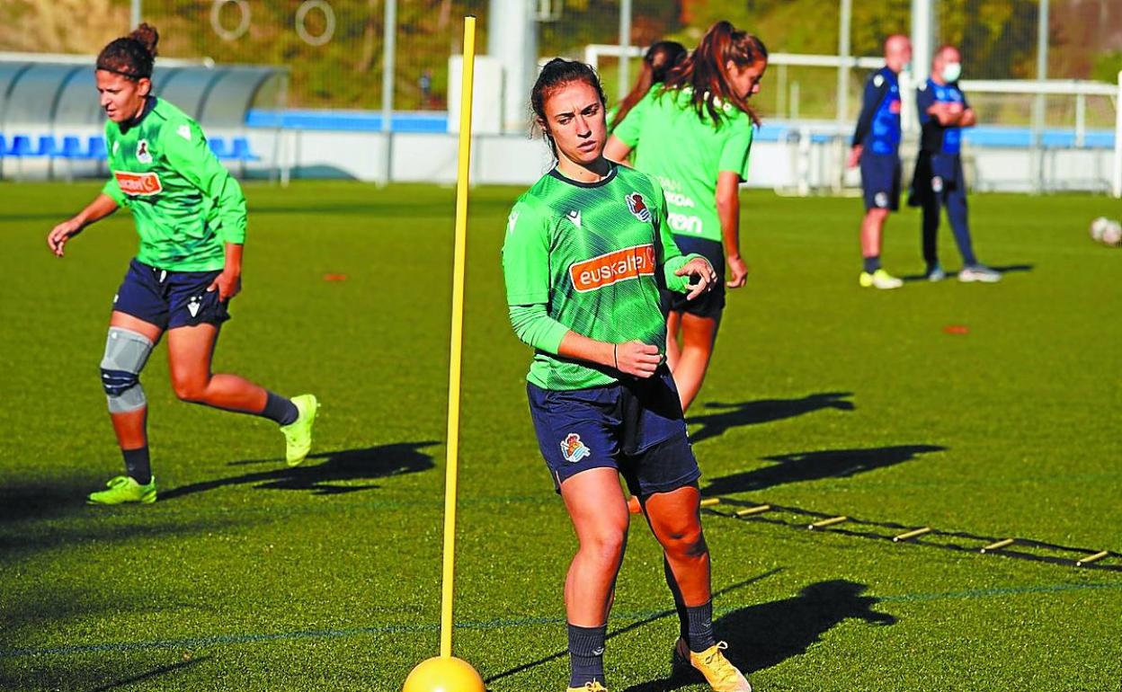 Nahikari García, en el entrenamiento de ayer.