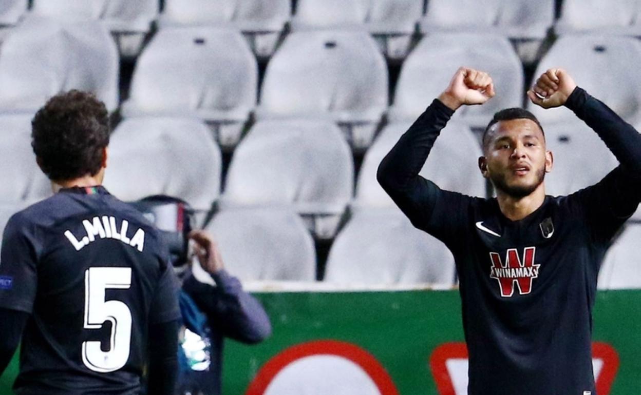 Yangel Herrera celebra el gol marcado el jueves en Nicosia. 