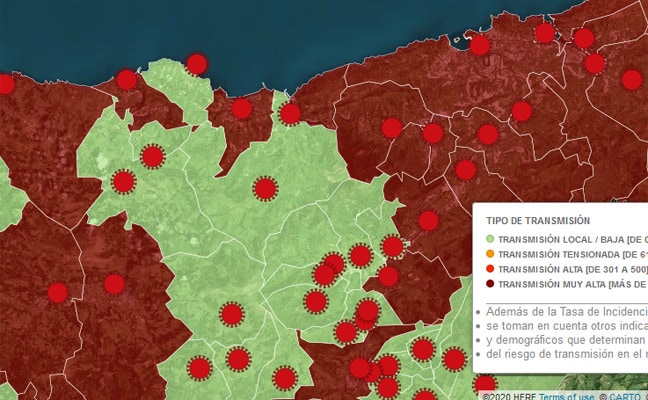 Gráfico: Consulta la incidencia en cada localidad de Gipuzkoa. 