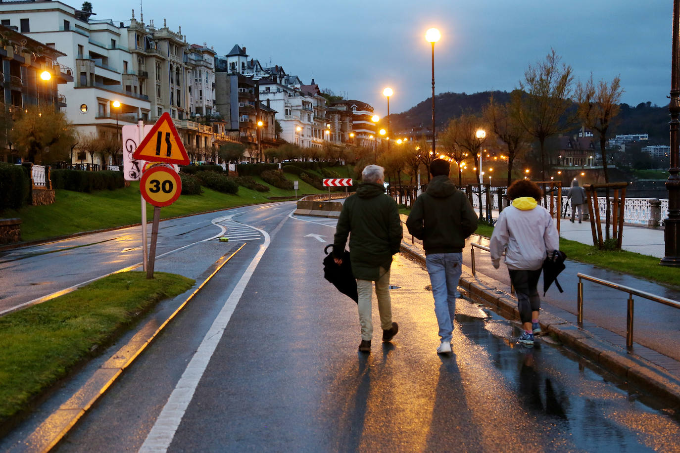 Corte al tráfico del paseo de La Concha. 