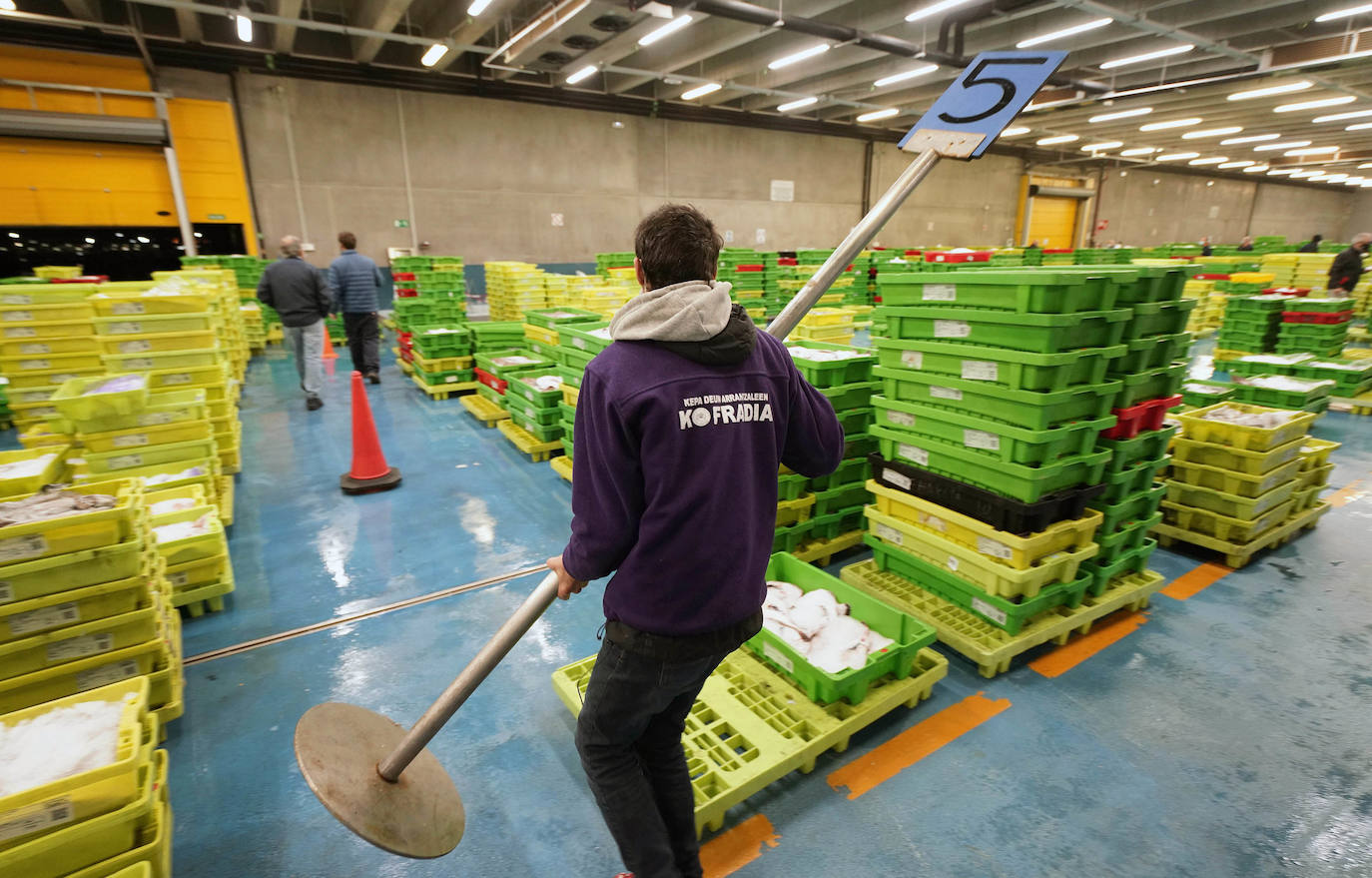 La lonja de Pasaia confirma que la Navidad será distinta, al detectarse en los encargos que las celebraciones van a ser de menos personas. Armadores, vendedores, mayoristas y minoristas trabajan estos días sin descanso para que ninguna familia o establecimiento hostelero se quede estas Navidades sin pescado fresco.