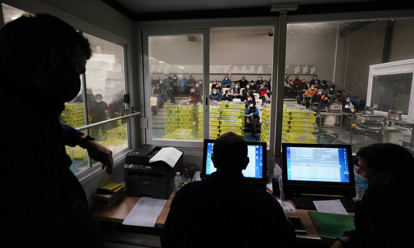 La lonja de Pasaia confirma que la Navidad será distinta, al detectarse en los encargos que las celebraciones van a ser de menos personas. Armadores, vendedores, mayoristas y minoristas trabajan estos días sin descanso para que ninguna familia o establecimiento hostelero se quede estas Navidades sin pescado fresco.