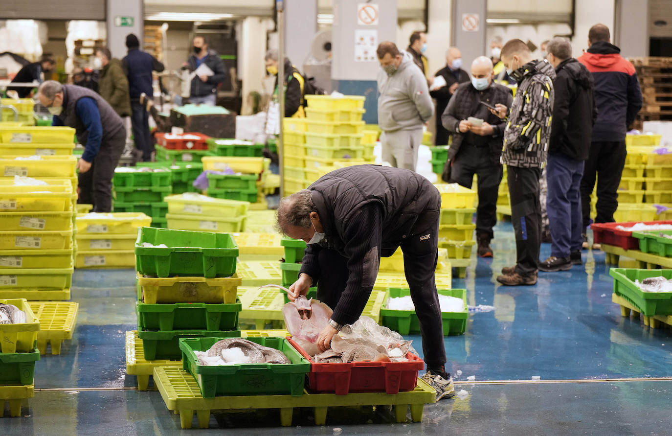 La lonja de Pasaia confirma que la Navidad será distinta, al detectarse en los encargos que las celebraciones van a ser de menos personas. Armadores, vendedores, mayoristas y minoristas trabajan estos días sin descanso para que ninguna familia o establecimiento hostelero se quede estas Navidades sin pescado fresco.