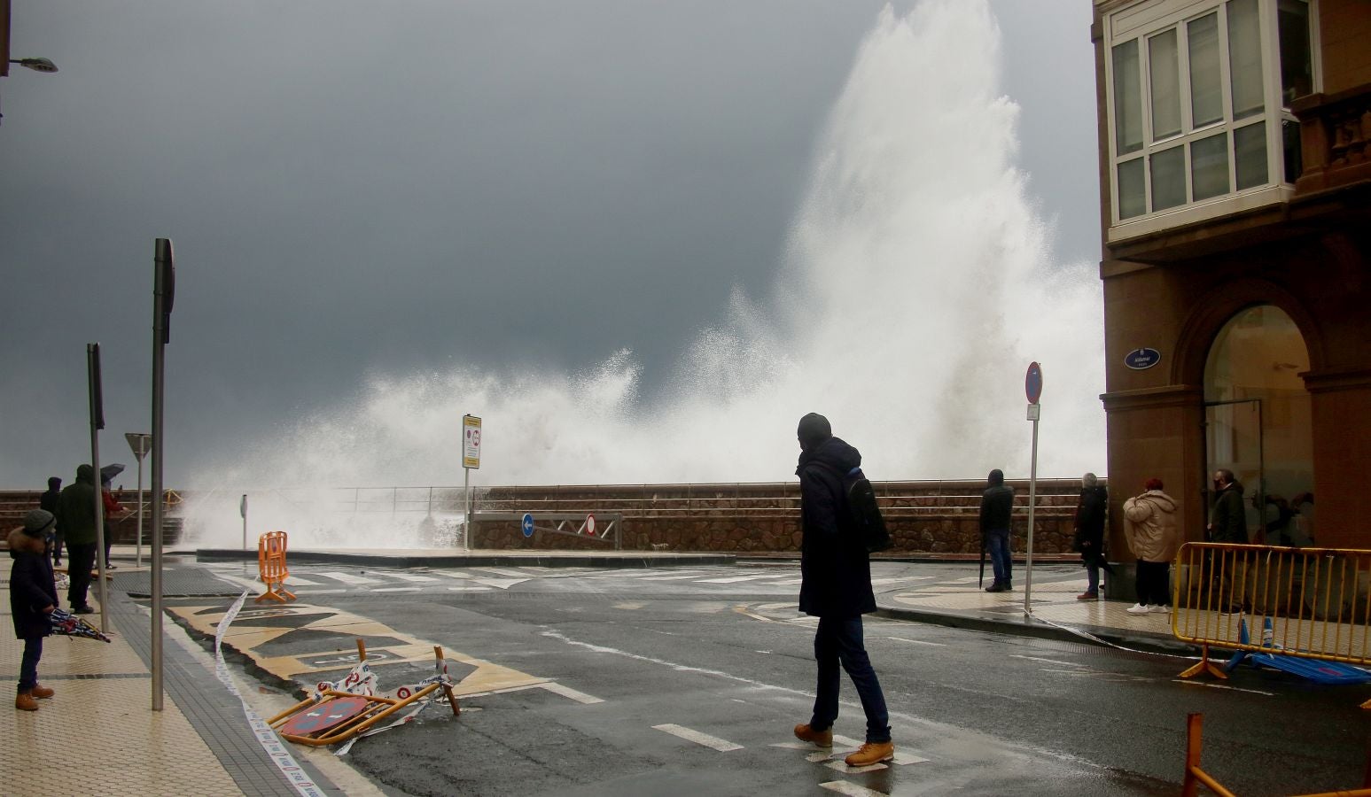 Imágenes del temporal en Donostia